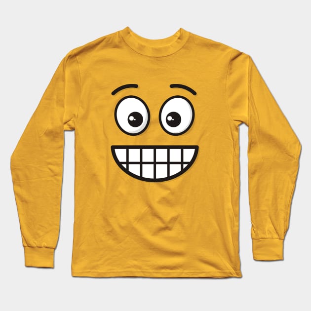 Grinning Face with Open Eyes Long Sleeve T-Shirt by sifis